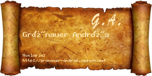 Grünauer András névjegykártya
